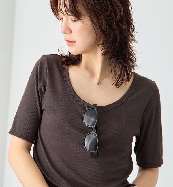  「【すっきり見え/通気性/帯電性】キュプラコットンテレコTee」|Tシャツ・カットソー|
