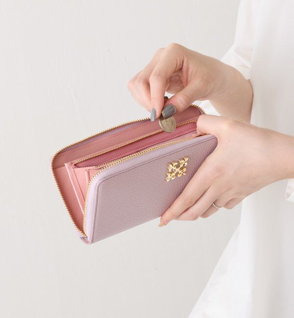  「モノグラムプレートラウンドジップウォレット」|財布|