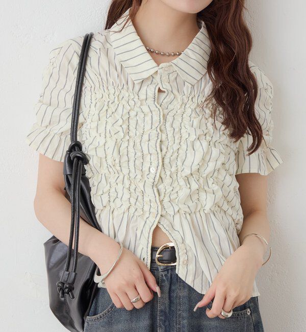  「シャーリングシェイプシャツ」|シャツ・ブラウス|