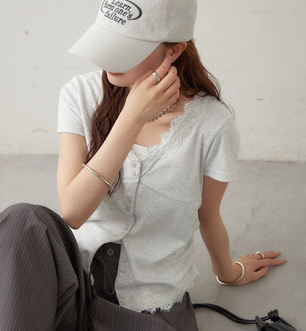 「VレースフレンチT」|Tシャツ・カットソー|