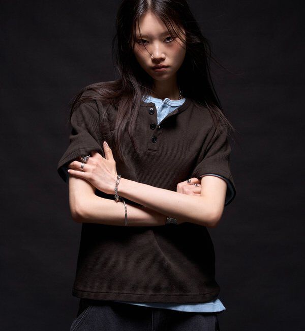  「【Sourcream】ワッフルヘンリーS/STEE」|Tシャツ・カットソー|