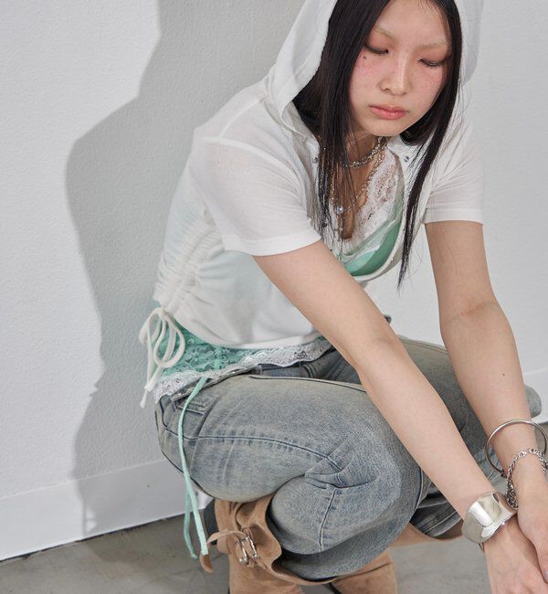  「リブカシュクールフレンチフーディ（無地/ボーダー/スター）」|Tシャツ・カットソー|