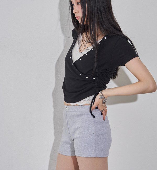  「リブカシュクールフレンチフーディ（無地/ボーダー/スター）」|Tシャツ・カットソー|