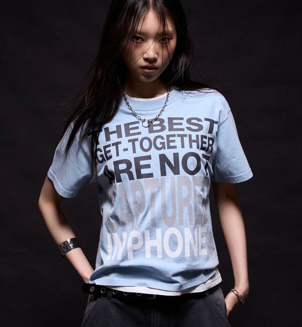  「メッセージTEE」|Tシャツ・カットソー|サックスブルー
