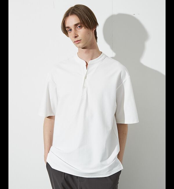 ABAHOUSE「【接触冷感】Vネック スキッパーTシャツ/ヘンリーネック/COVEROSS(R)」|Tシャツ・カットソー|