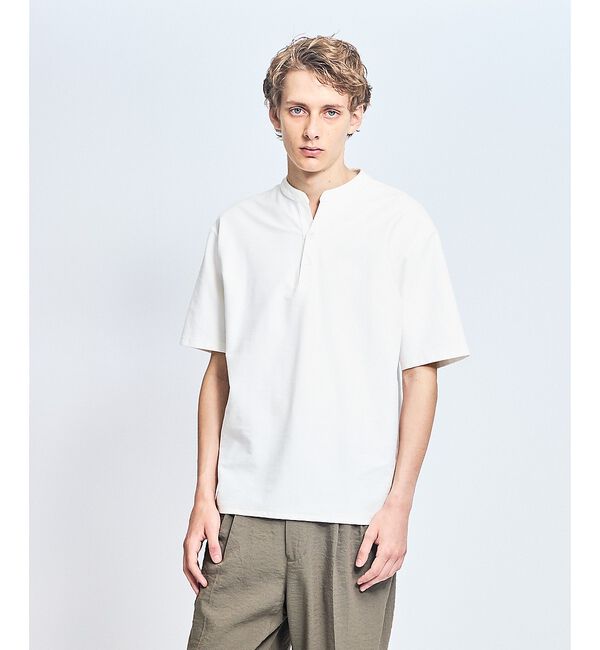 ABAHOUSE「【接触冷感】Vネック スキッパーTシャツ/ヘンリーネック/COVEROSS(R)」|Tシャツ・カットソー|