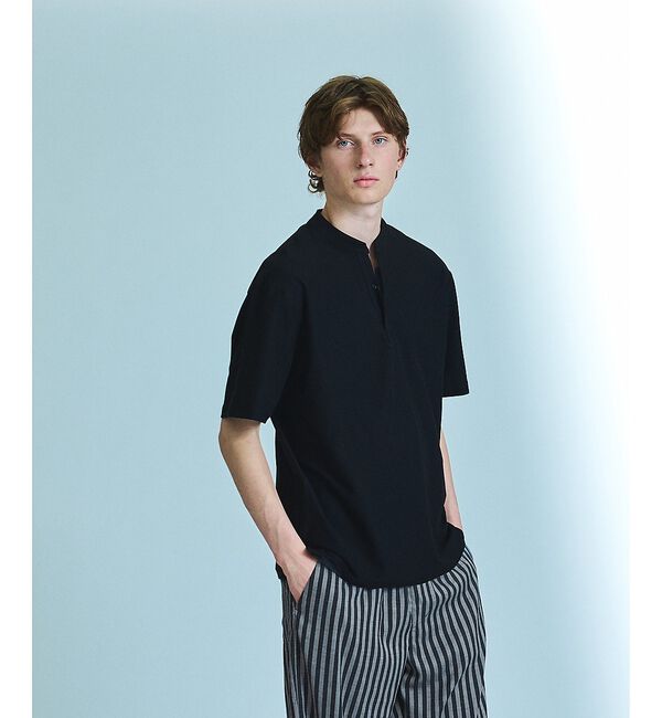 ABAHOUSE「【接触冷感】Vネック スキッパーTシャツ/ヘンリーネック/COVEROSS(R)」|Tシャツ・カットソー|