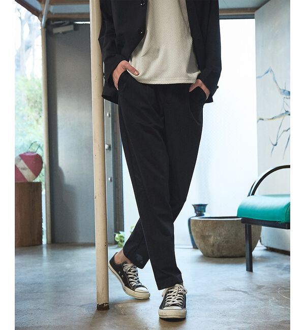 ABAHOUSE「【SMART CLOSET】接触冷感 カットメッシュ スラックス / セットアッ」|スラックス|ネイビー