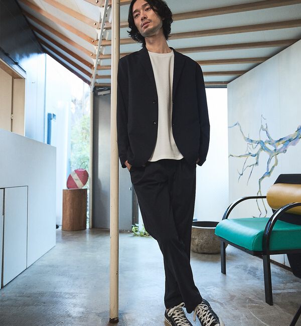 ABAHOUSE「【SMART CLOSET】接触冷感 カットメッシュ スラックス / セットアッ」|スラックス|