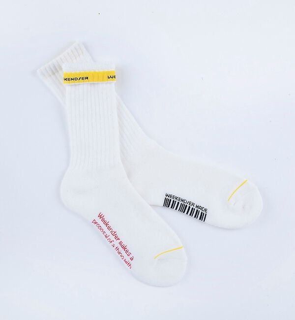 ABAHOUSE「【WEEKENDER/ウィークエンダー】ロゴソックス / 靴下 / SOCKS」|ソックス|ホワイト