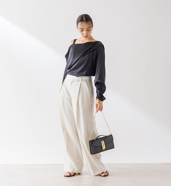 Rouge vif「とろみアシンメトリー2WAYオフショルブラウス」|シャツ・ブラウス|