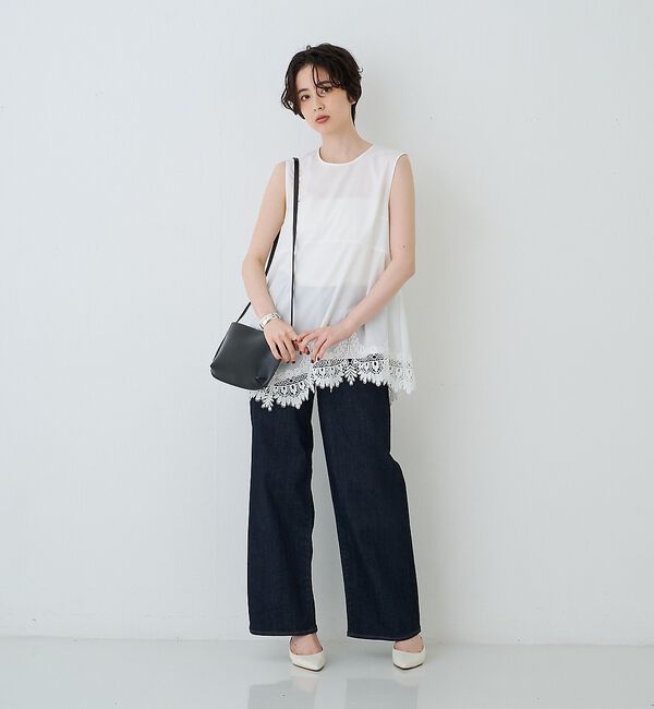 Rouge vif「ランダムヘム裾レースノースリーブブラウス」|シャツ・ブラウス|
