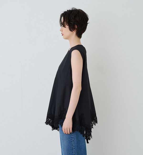 Rouge vif「ランダムヘム裾レースノースリーブブラウス」|シャツ・ブラウス|