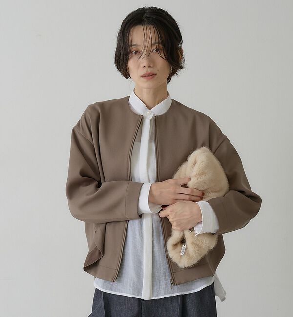 qualite「ダブルクロスジップブルゾン【予約】」|ブルゾン・スタジャン|