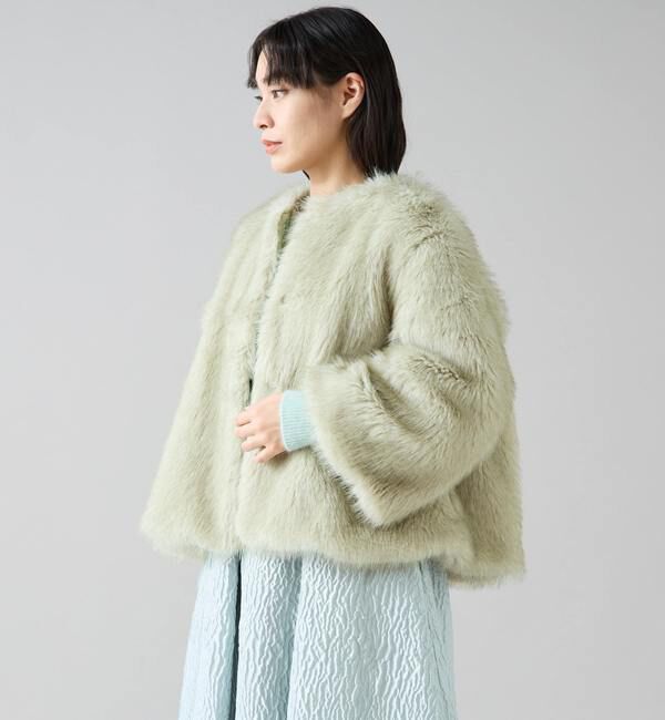 TIARA「ノーカラーファーコート」|その他|
