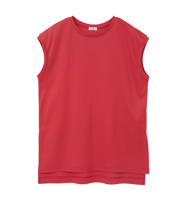 TIARA「コットンノースリーブプルオーバー」|Tシャツ・カットソー|レッド