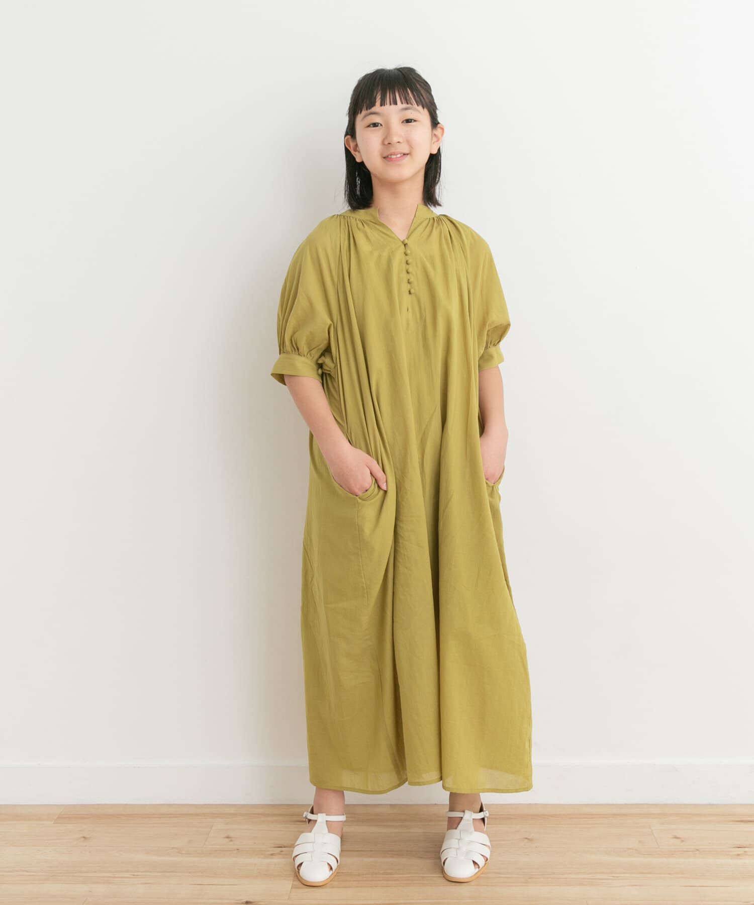 URBAN RESEARCH DOORS「『親子リンク』コットンボイルカフタンワンピース(KIDS)」|ワンピース|イエロー系その他