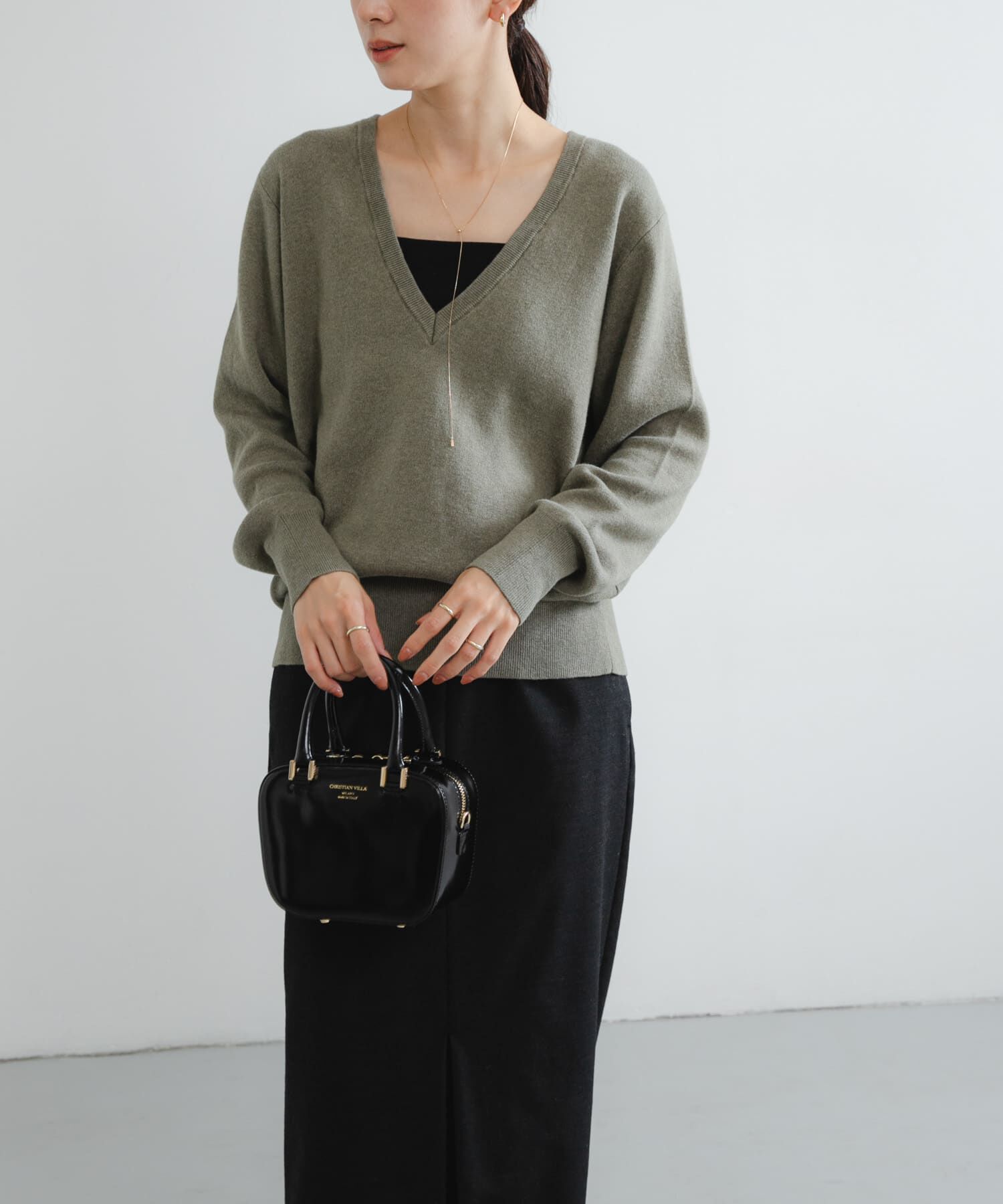 URBAN RESEARCH「new basic　カシミヤコットンVネックチュニックニット」|チュニック|