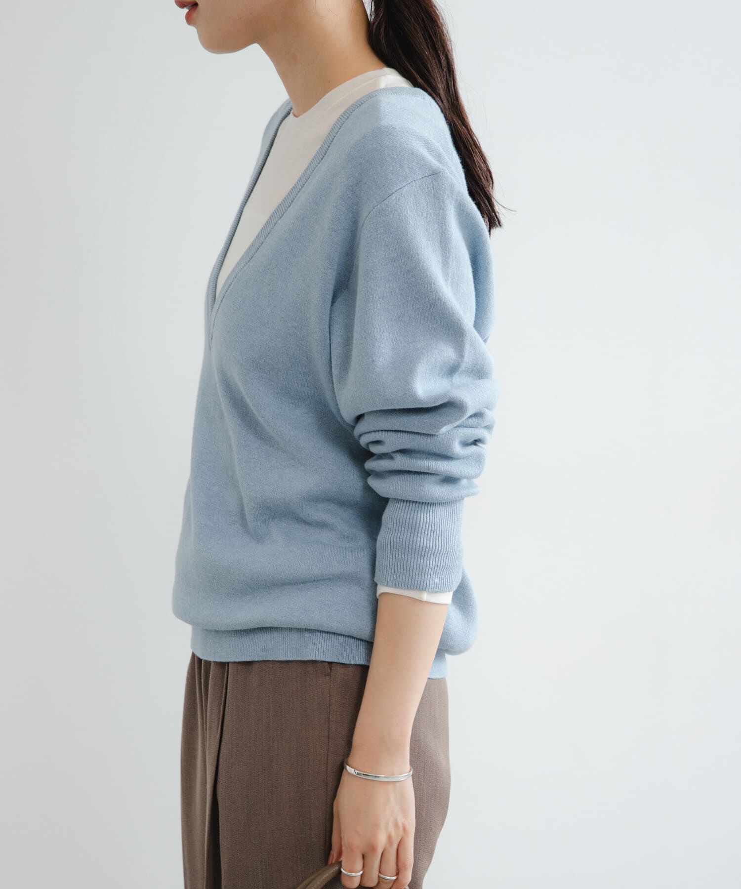 URBAN RESEARCH「new basic　カシミヤコットンVネックチュニックニット」|チュニック|