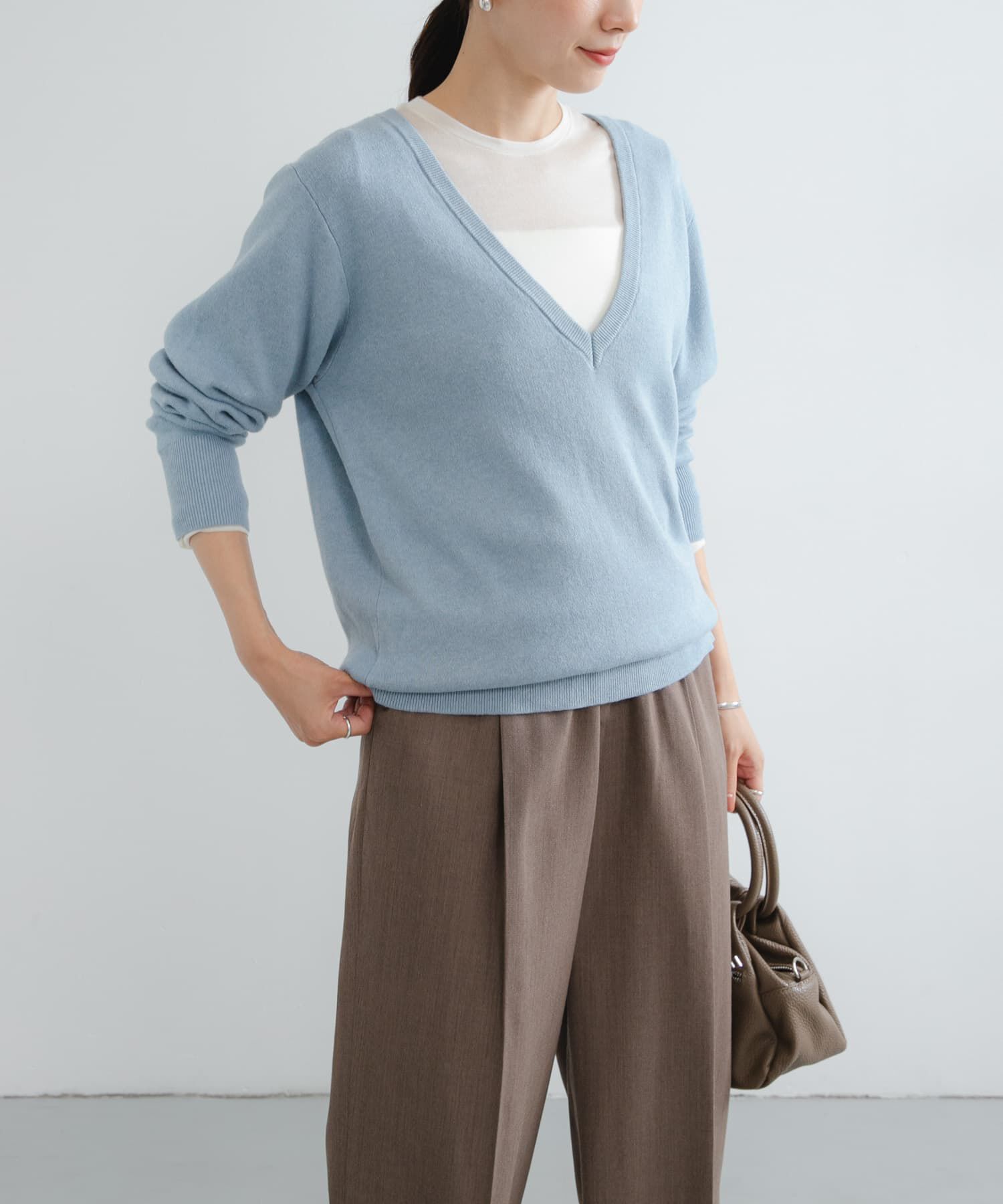 URBAN RESEARCH「new basic　カシミヤコットンVネックチュニックニット」|チュニック|