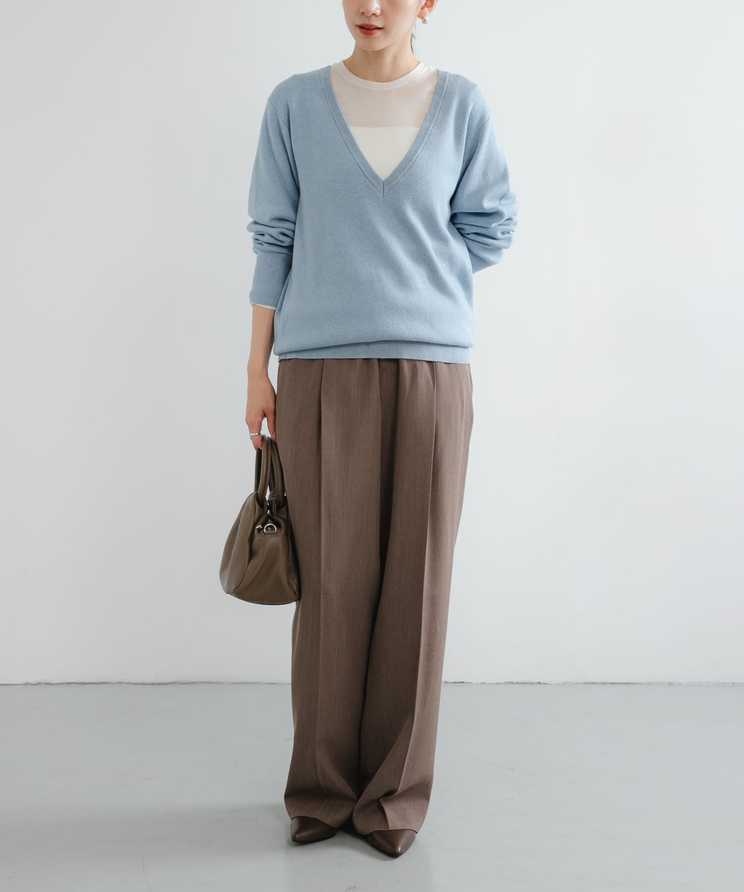 URBAN RESEARCH「new basic　カシミヤコットンVネックチュニックニット」|チュニック|