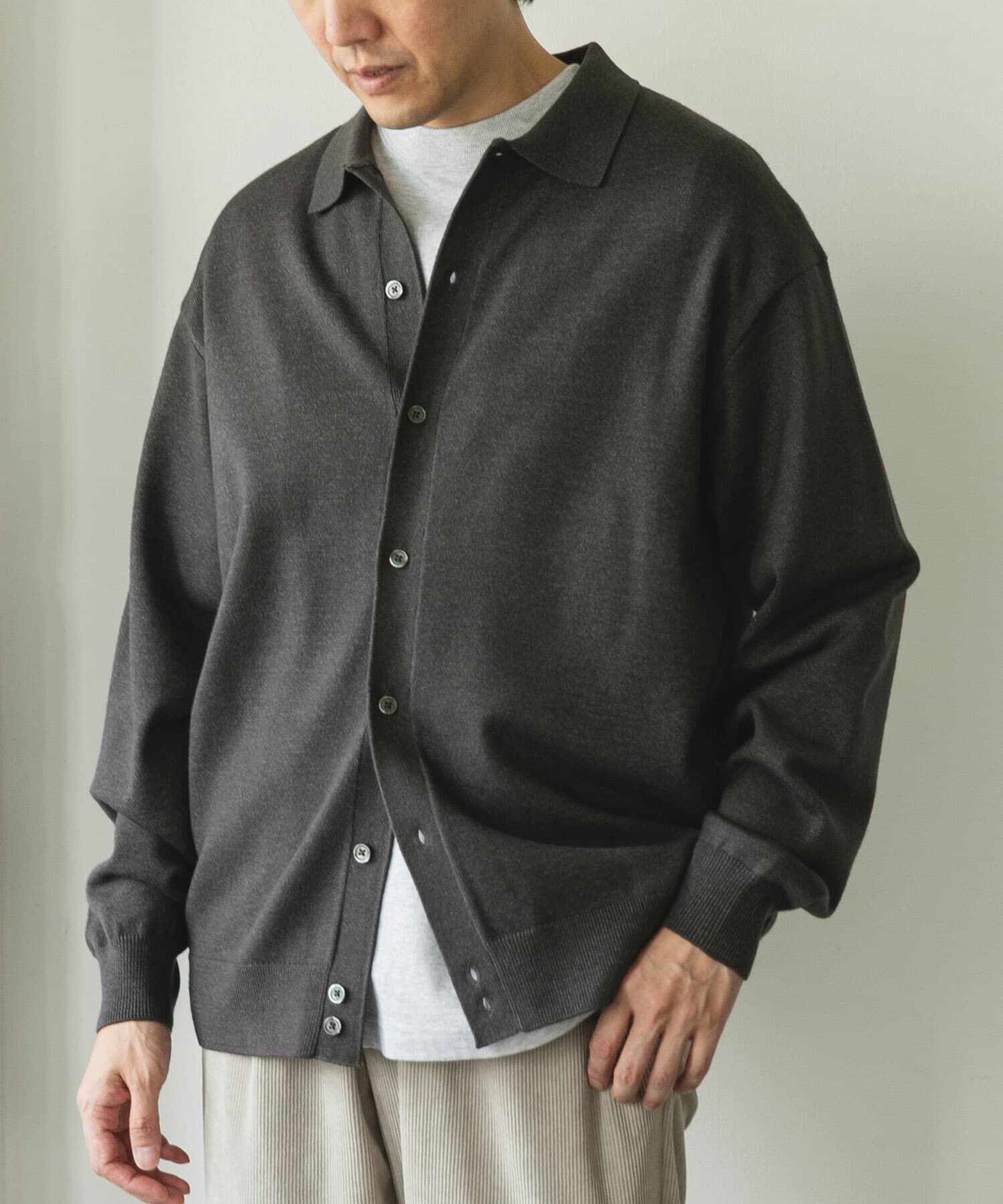 URBAN RESEARCH DOORS「『XLｻｲｽﾞ/WEB限定/仁村紗和さん着用』『UR TECH 200日ﾆｯﾄ』ｼｬﾂ ｶｰ」|カーディガン|