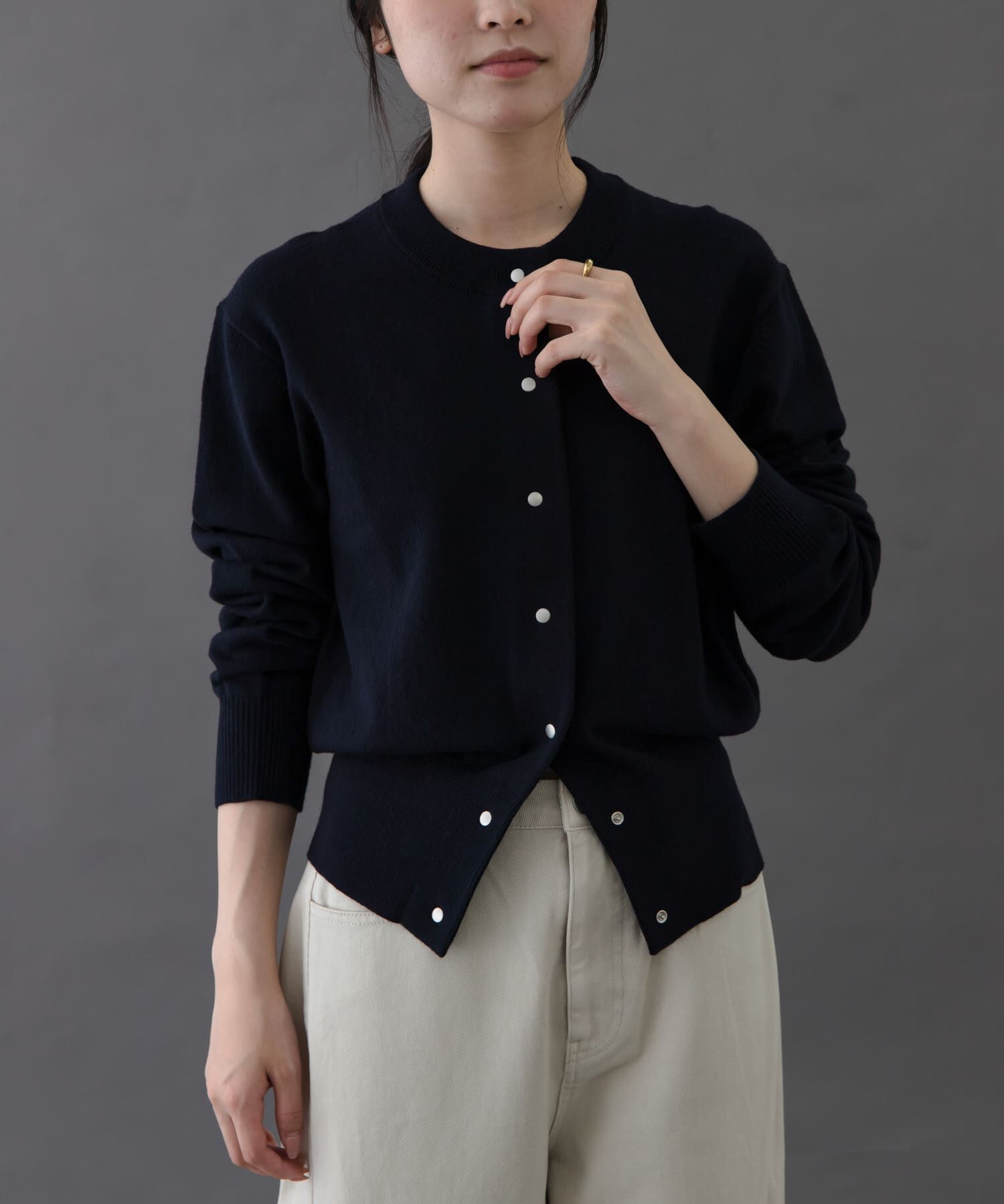 URBAN RESEARCH DOORS「FORK&SPOON　ミラージュクルーネックニットカーディガン」|カーディガン|