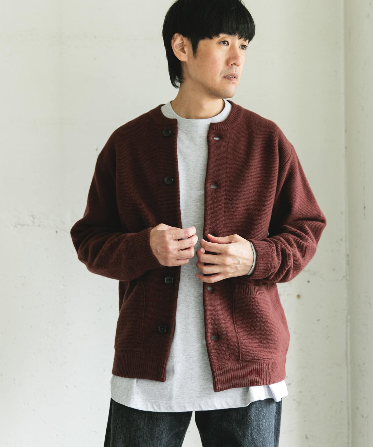 URBAN RESEARCH DOORS「ハミルトンウールガーターカーディガン」|カーディガン|