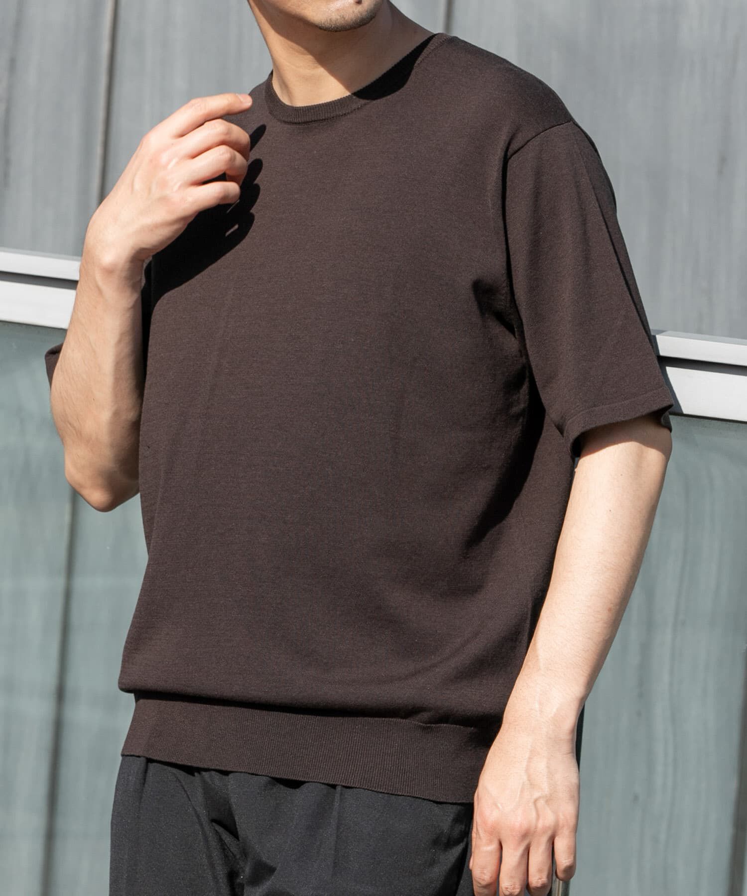 URBAN RESEARCH ROSSO「『WEB限定』シルク混クルーネックサマーニット」|ニット・セーター|