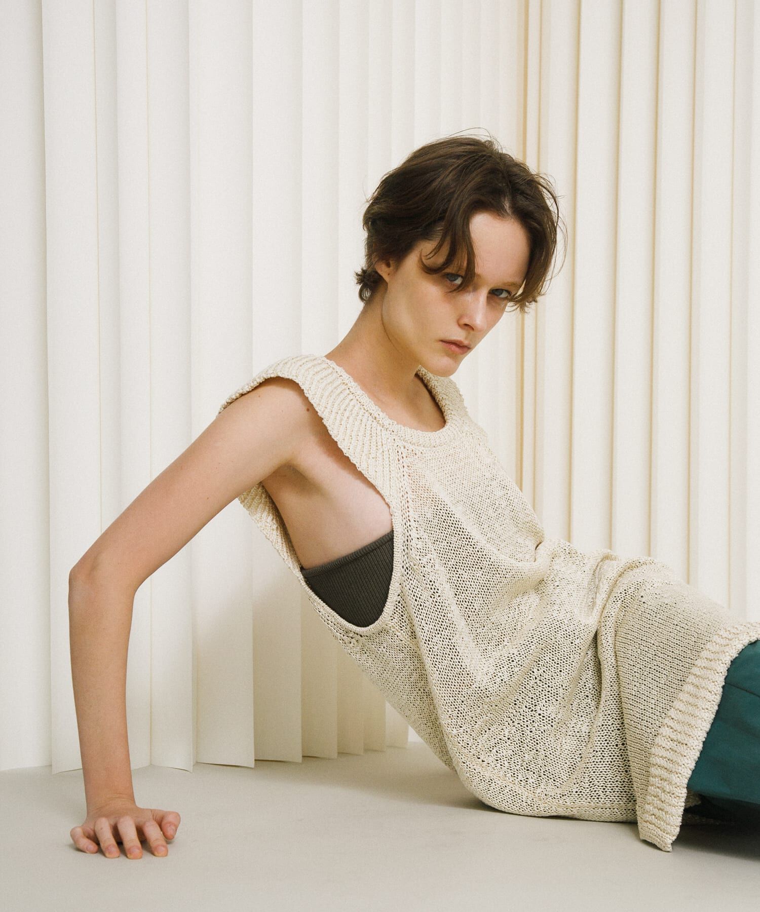 LAATO「knit frill tunic」|チュニック|