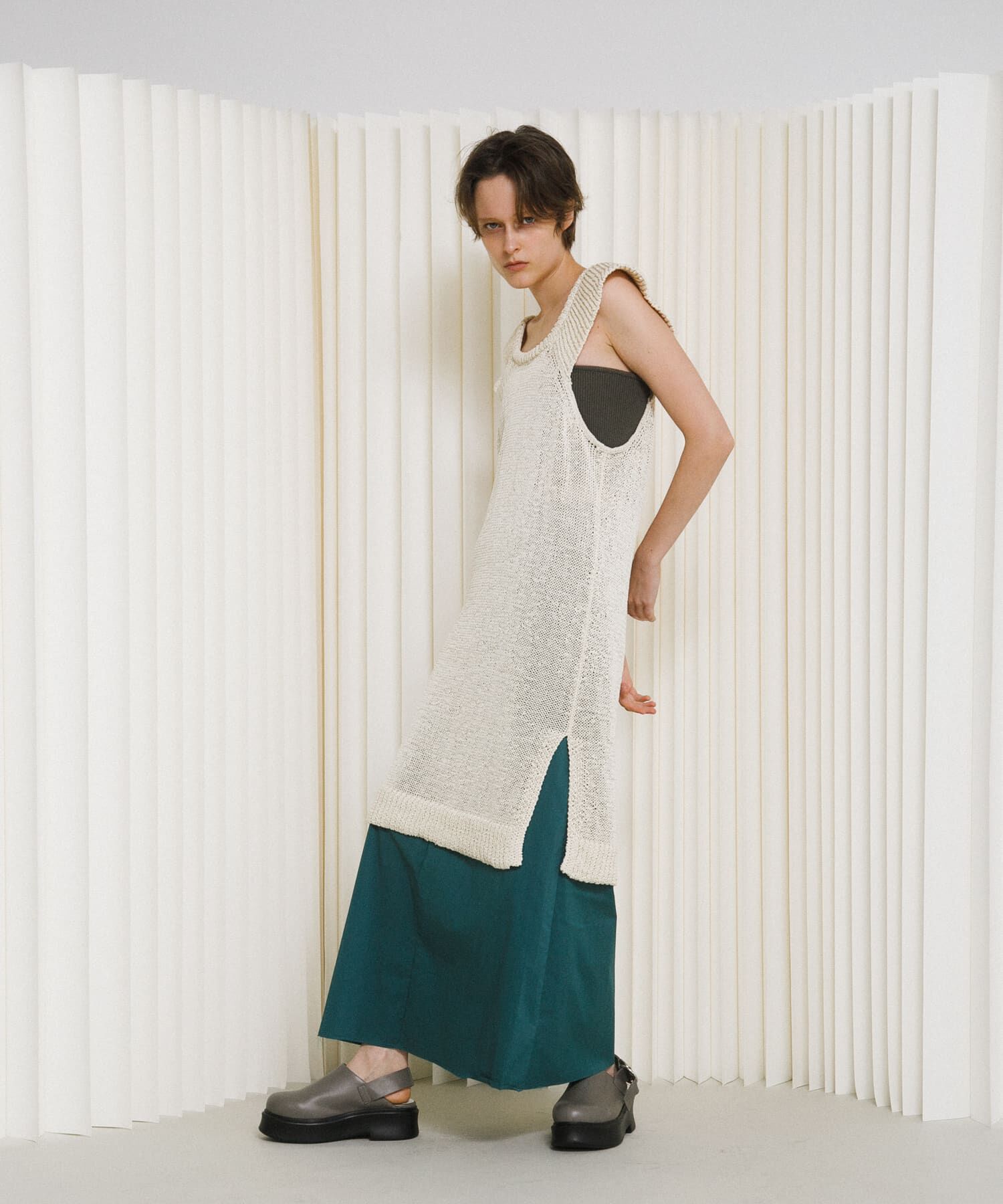 LAATO「knit frill tunic」|チュニック|