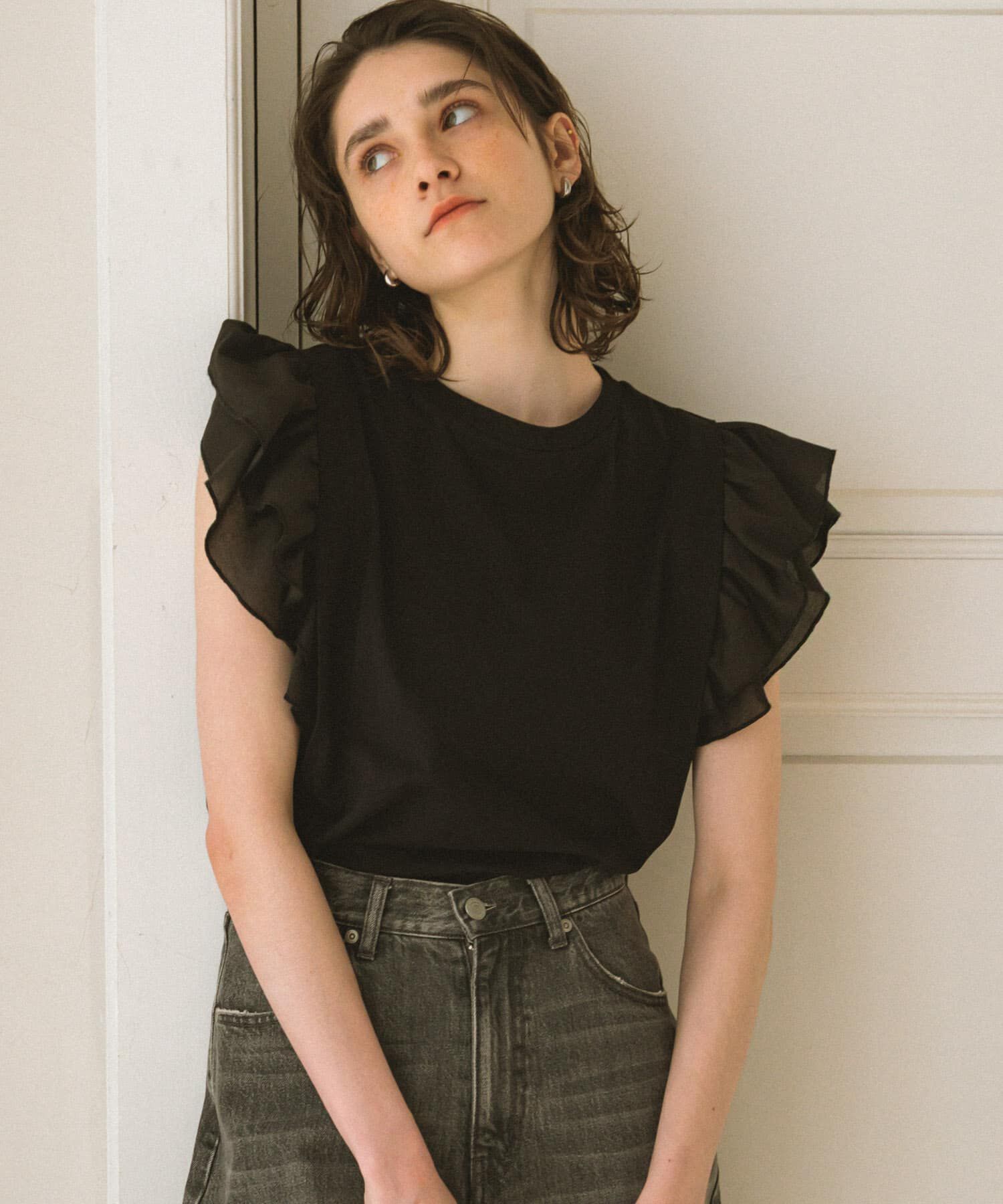 Sonny Label 「フリルフレンチタックスリーブプルオーバー」|Tシャツ・カットソー|