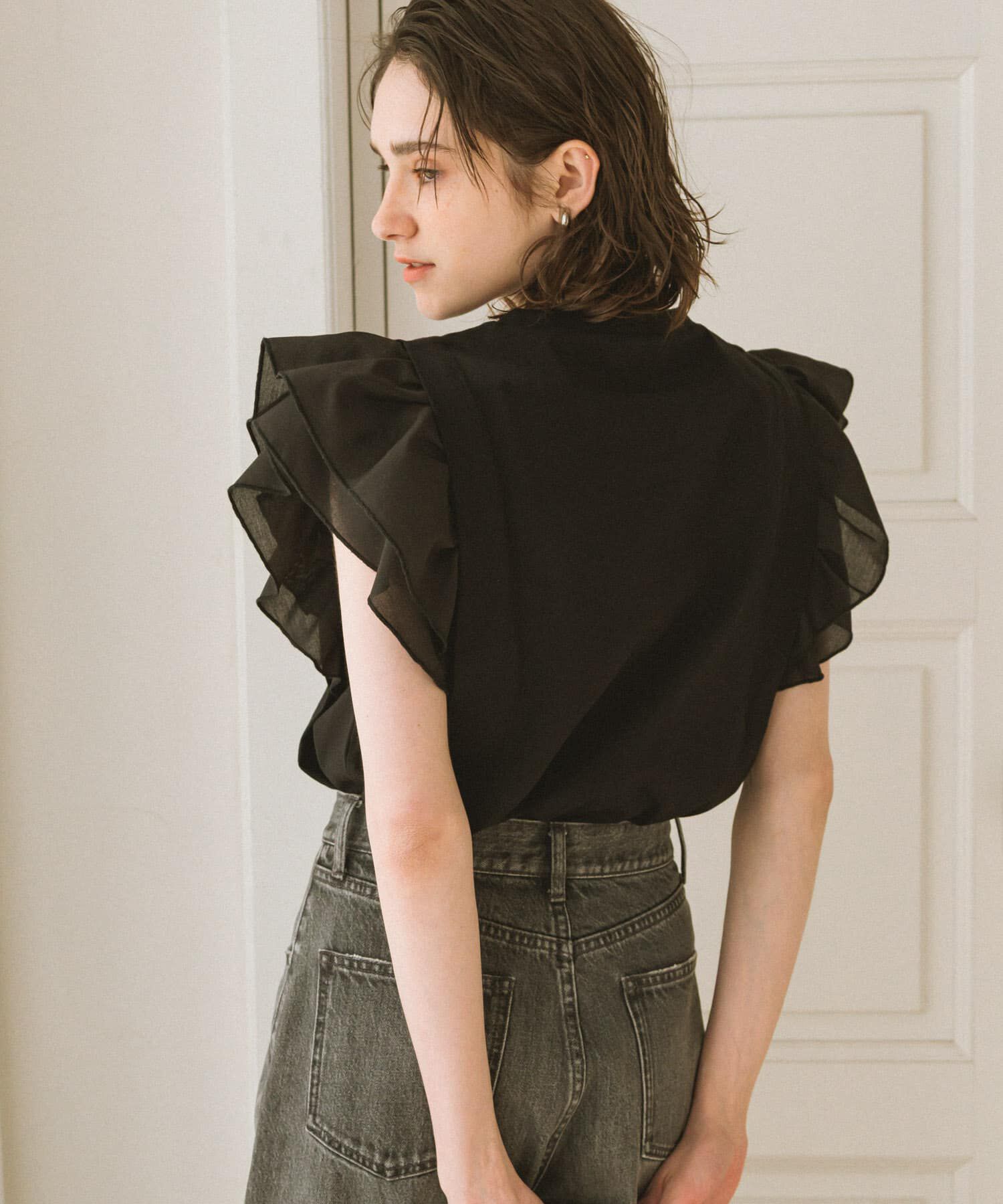 Sonny Label 「フリルフレンチタックスリーブプルオーバー」|Tシャツ・カットソー|
