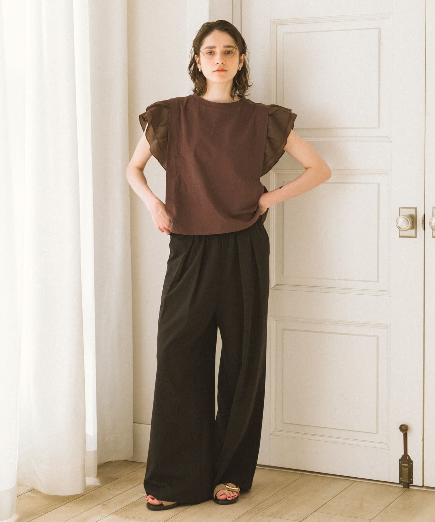 Sonny Label 「フリルフレンチタックスリーブプルオーバー」|Tシャツ・カットソー|