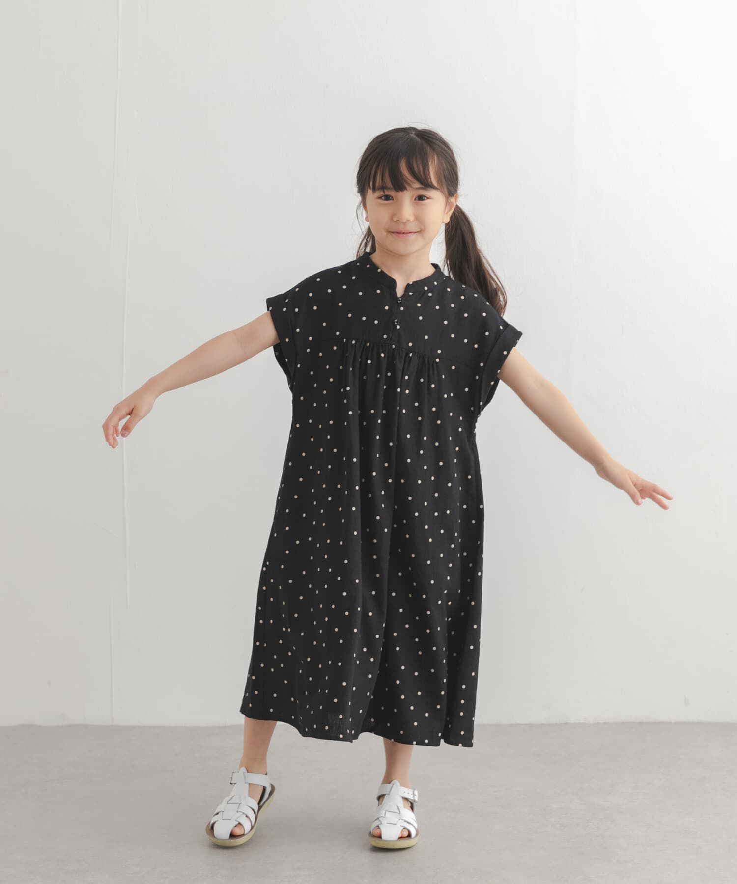 URBAN RESEARCH DOORS「『親子リンク』リネンリヨセルドットワンピース(KIDS)」|ワンピース|