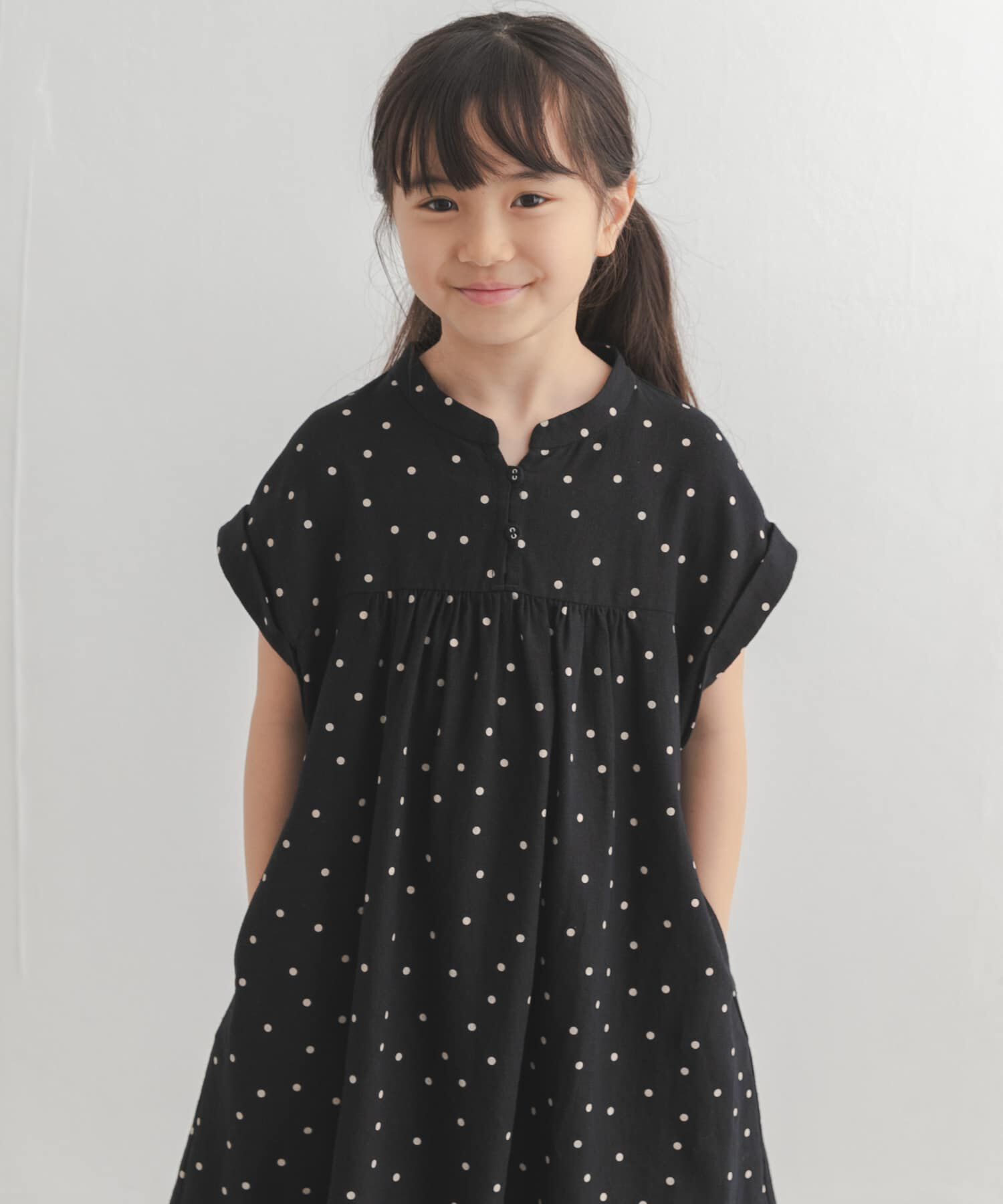 URBAN RESEARCH DOORS「『親子リンク』リネンリヨセルドットワンピース(KIDS)」|ワンピース|