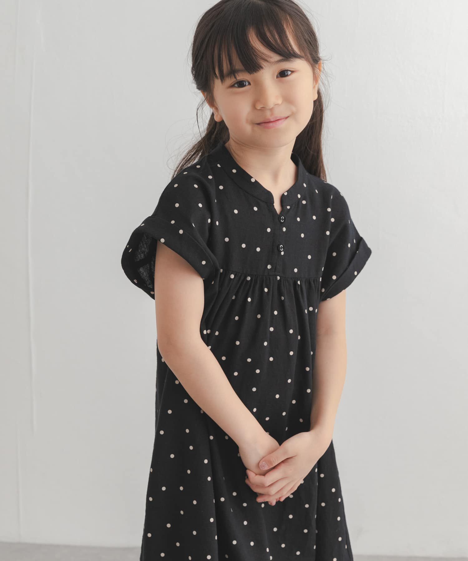 URBAN RESEARCH DOORS「『親子リンク』リネンリヨセルドットワンピース(KIDS)」|ワンピース|
