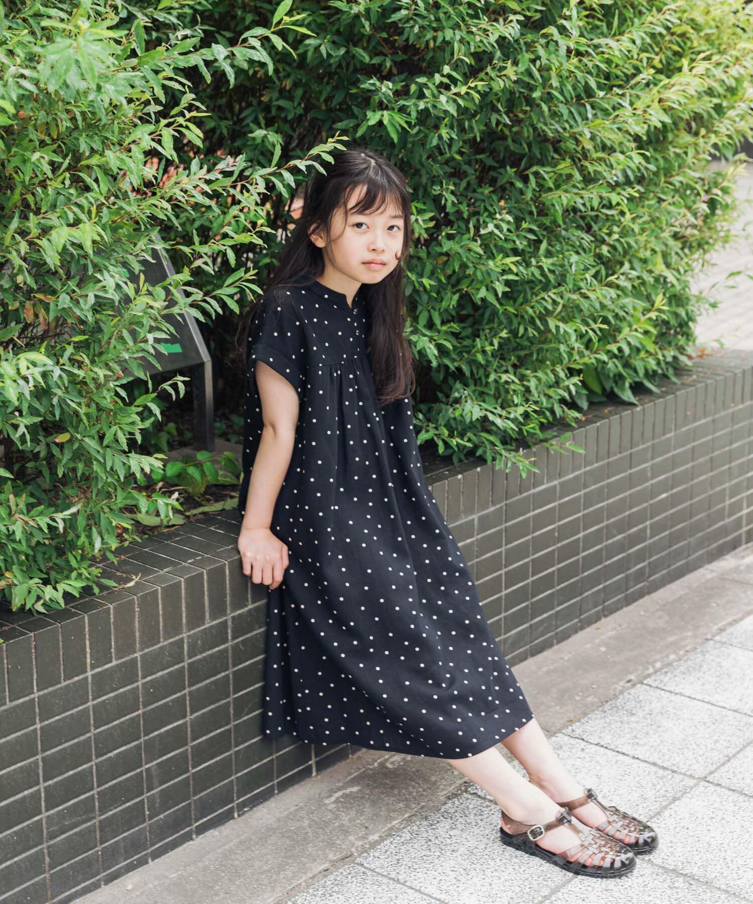 URBAN RESEARCH DOORS「『親子リンク』リネンリヨセルドットワンピース(KIDS)」|ワンピース|