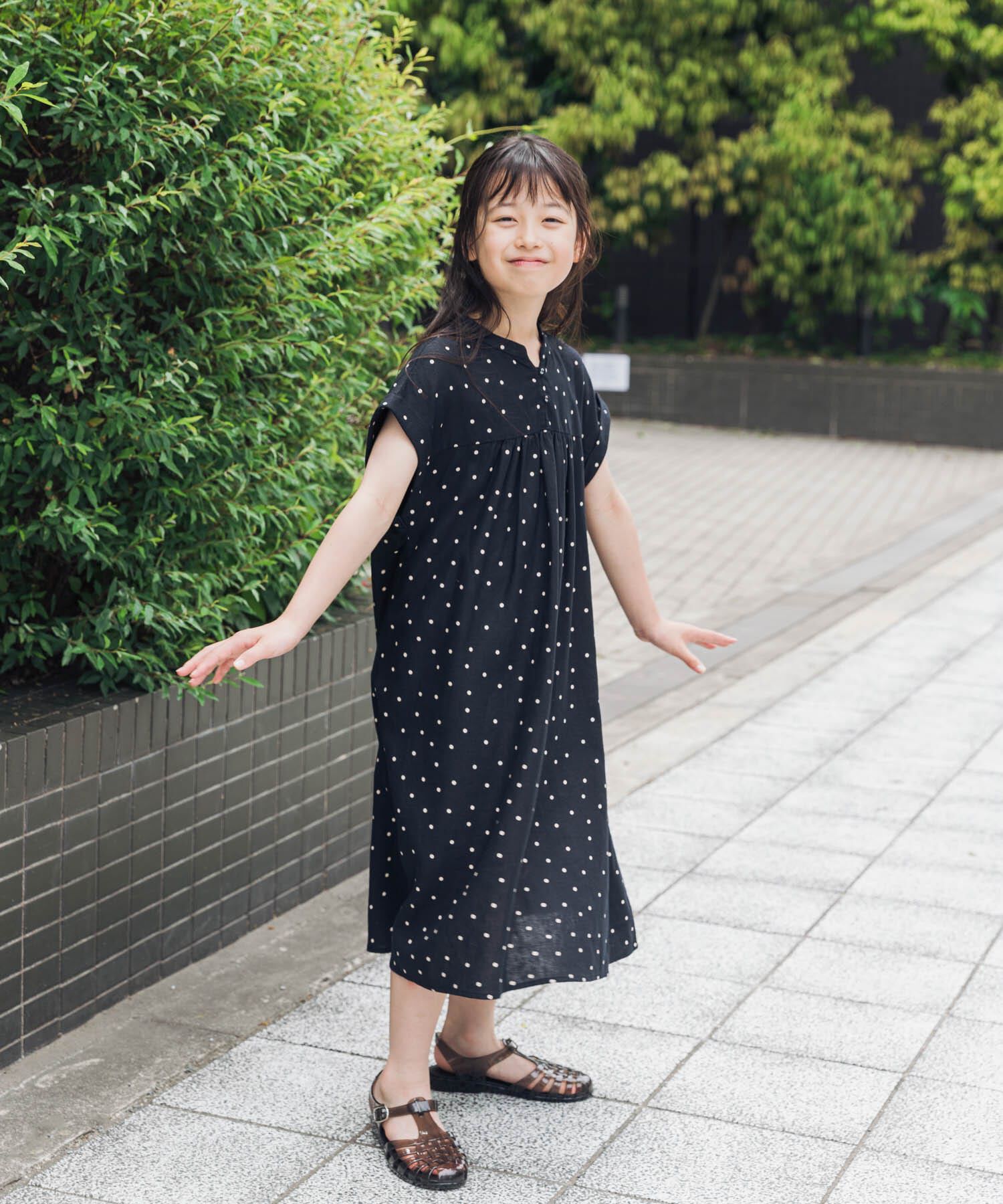 URBAN RESEARCH DOORS「『親子リンク』リネンリヨセルドットワンピース(KIDS)」|ワンピース|
