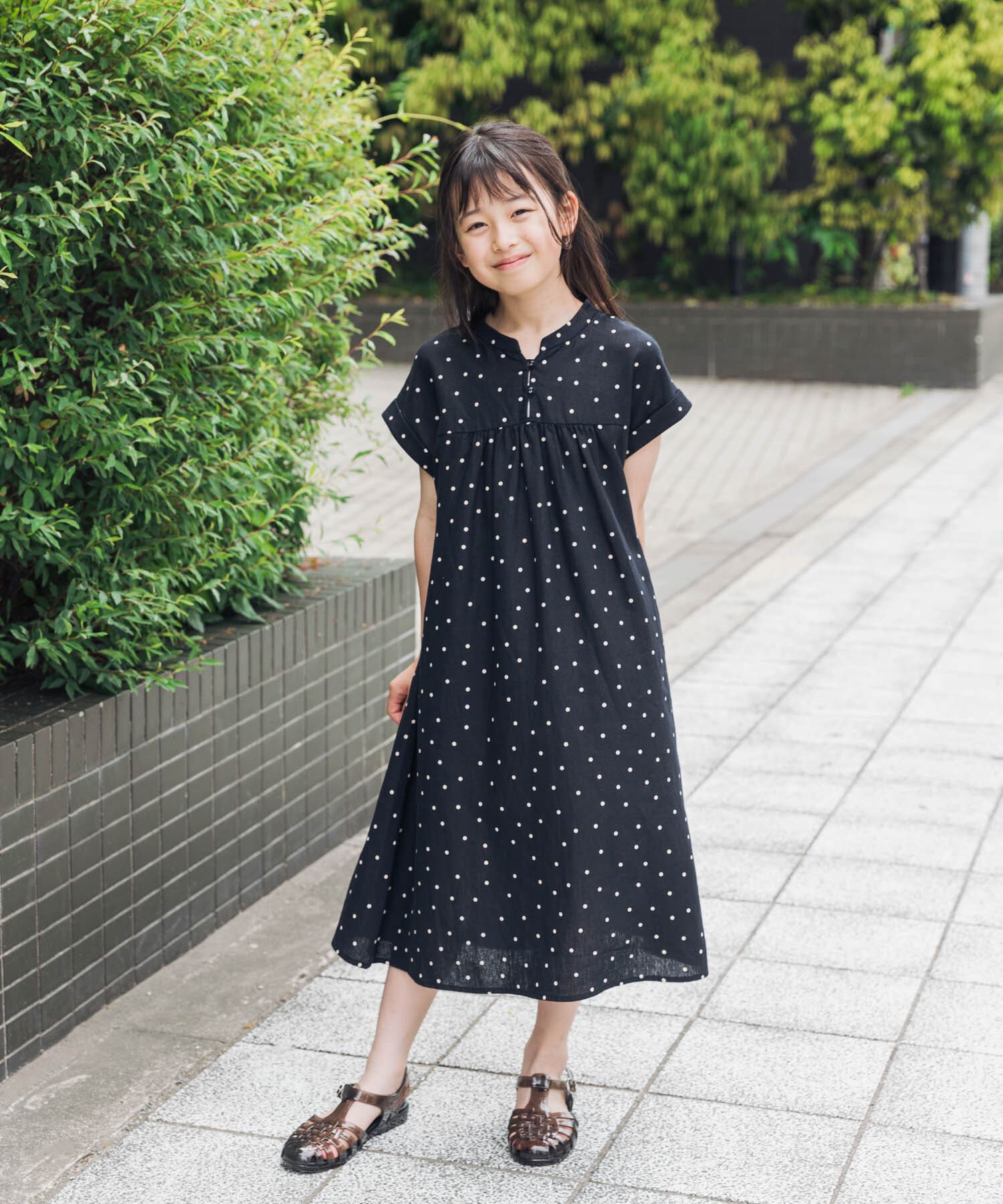 URBAN RESEARCH DOORS「『親子リンク』リネンリヨセルドットワンピース(KIDS)」|ワンピース|