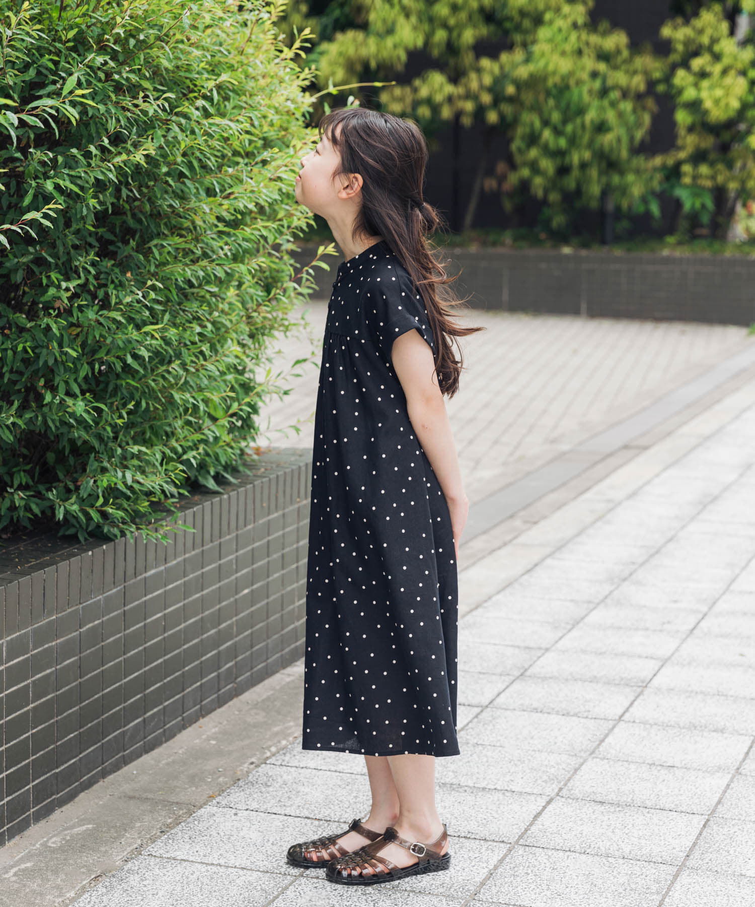 URBAN RESEARCH DOORS「『親子リンク』リネンリヨセルドットワンピース(KIDS)」|ワンピース|