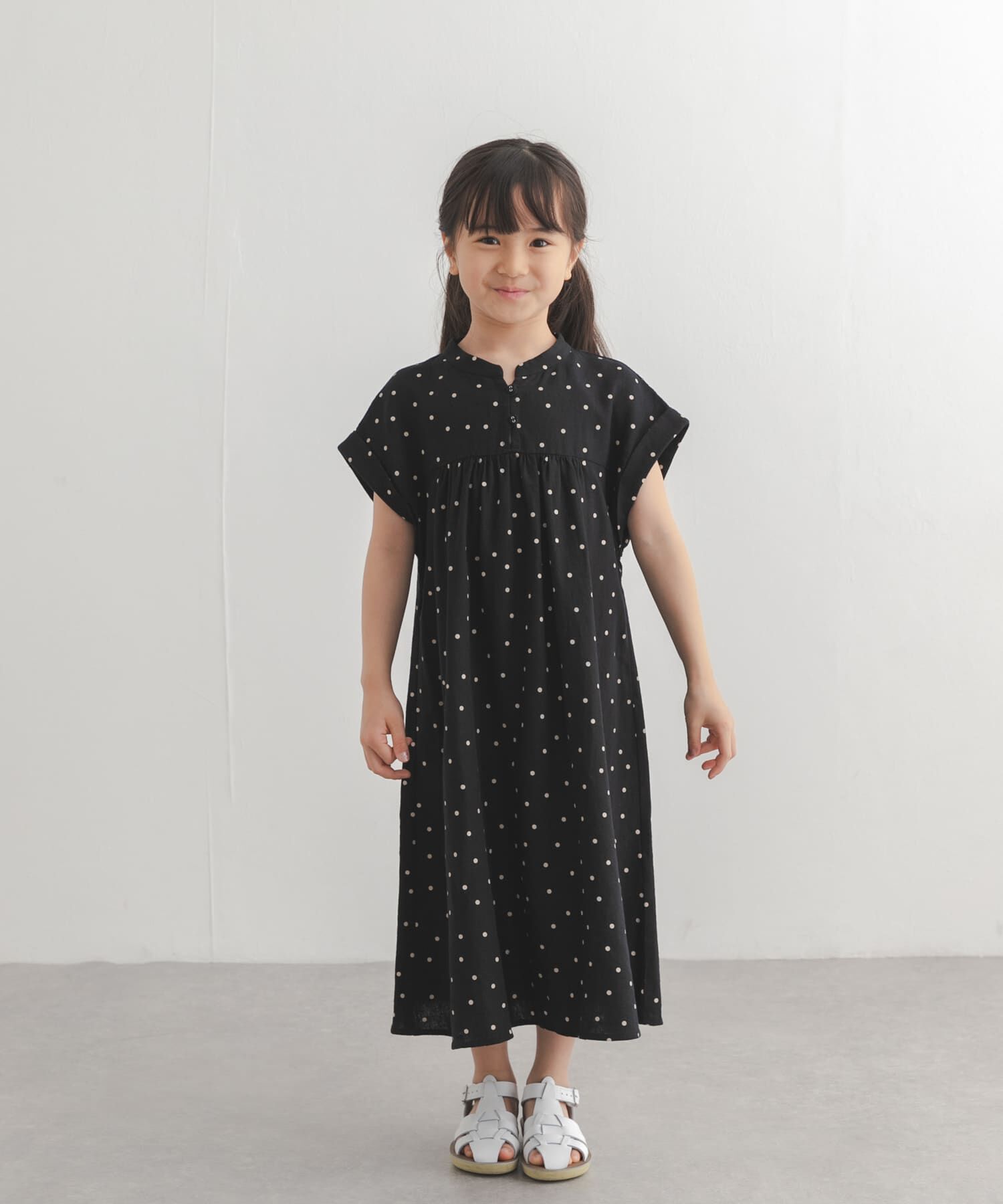 URBAN RESEARCH DOORS「『親子リンク』リネンリヨセルドットワンピース(KIDS)」|ワンピース|