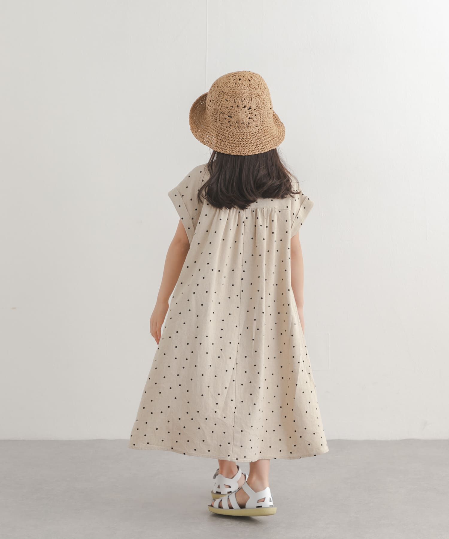 URBAN RESEARCH DOORS「『親子リンク』リネンリヨセルドットワンピース(KIDS)」|ワンピース|