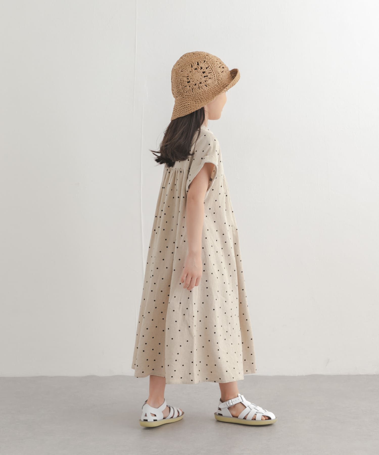 URBAN RESEARCH DOORS「『親子リンク』リネンリヨセルドットワンピース(KIDS)」|ワンピース|