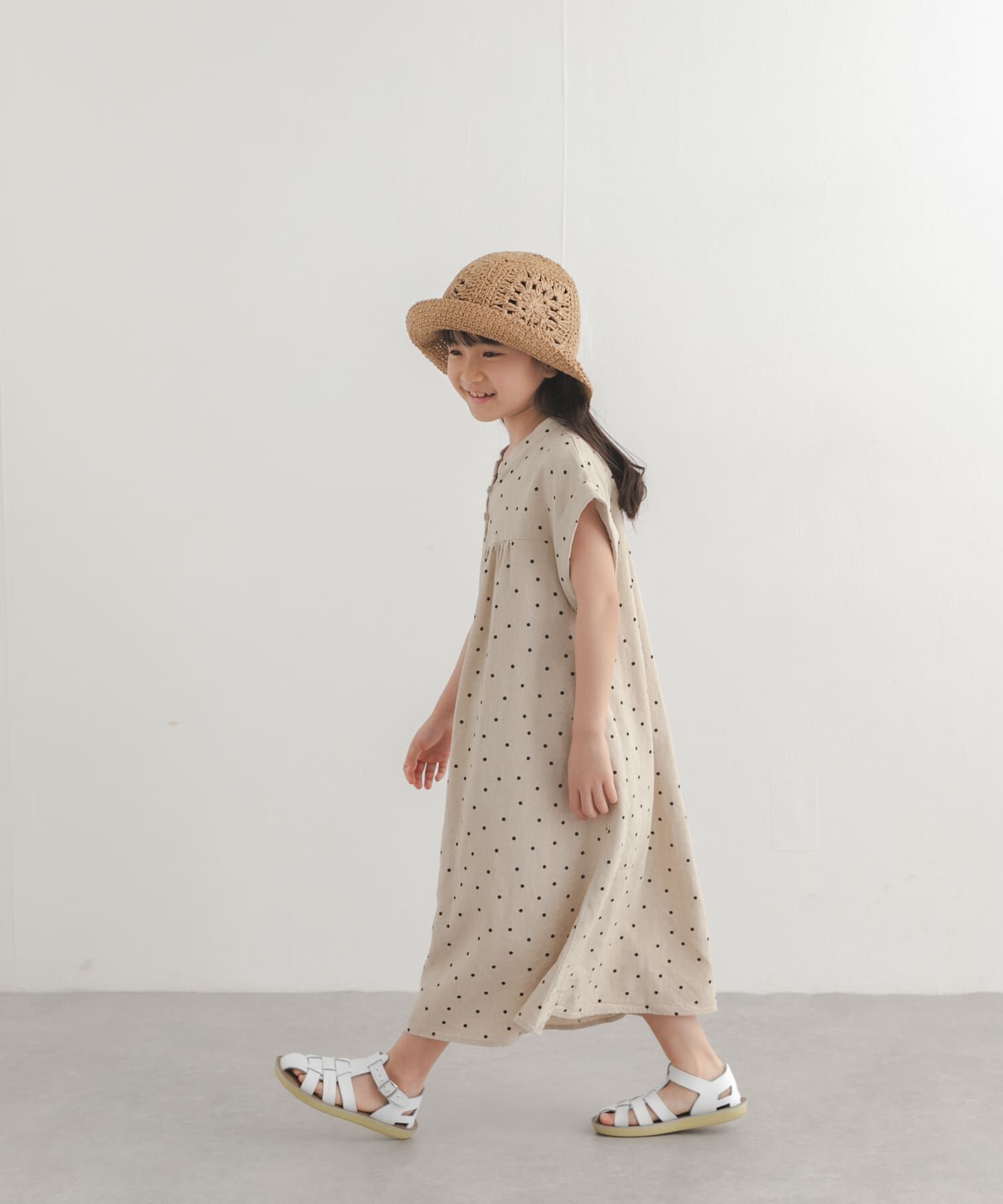 URBAN RESEARCH DOORS「『親子リンク』リネンリヨセルドットワンピース(KIDS)」|ワンピース|