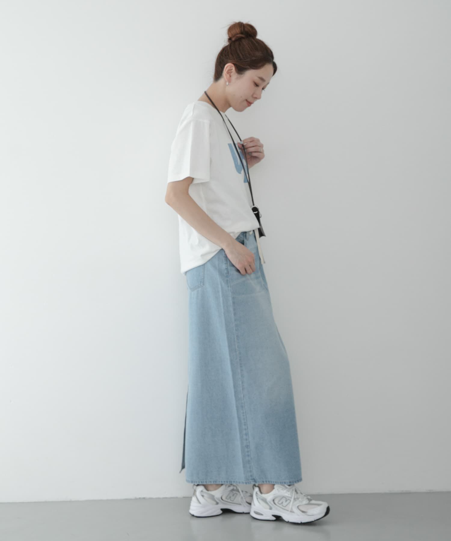 Sonny Label 「ライトオンスIラインデニムスカート」|スカート|