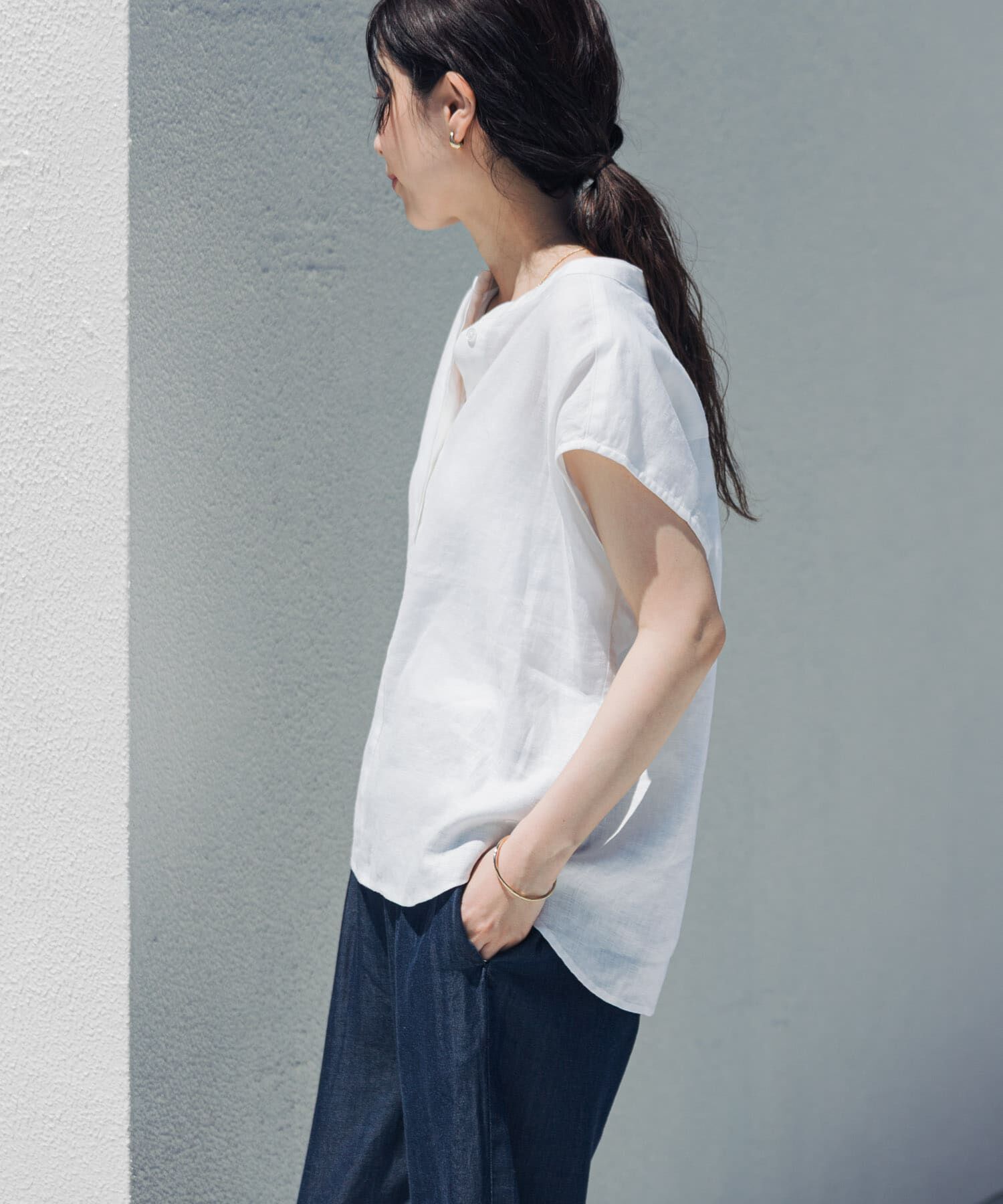 URBAN RESEARCH DOORS「リネンスキッパーフレンチブラウス」|シャツ・ブラウス|