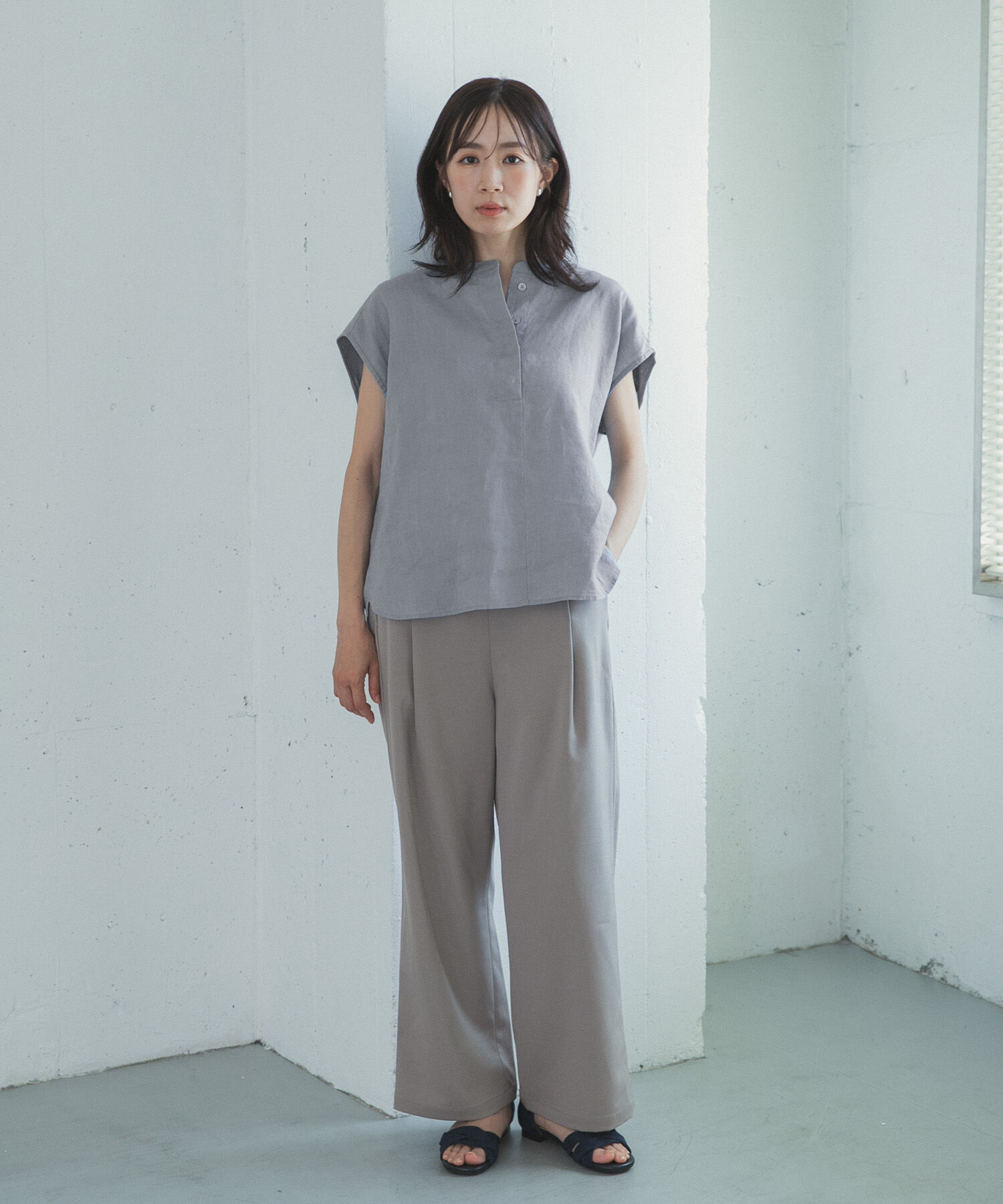 URBAN RESEARCH DOORS「リネンスキッパーフレンチブラウス」|シャツ・ブラウス|