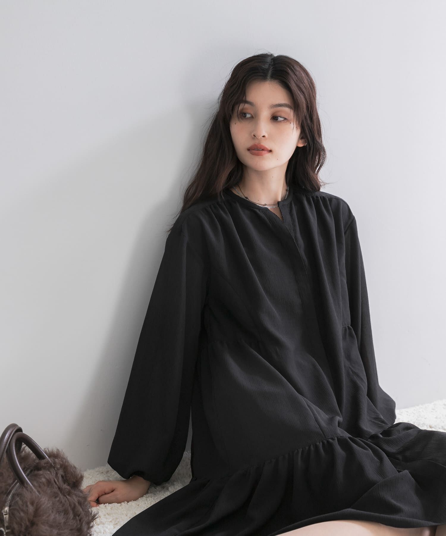 URBAN RESEARCH ROSSO「キーネックボリュームミニワンピース」|ワンピース|