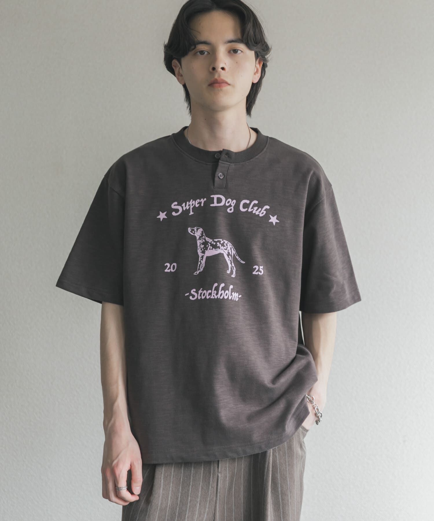 SENSE OF PLACE by URBAN RESEARCH「ヴィンテージグラフィックヘンリーネックTシャツ」|Tシャツ・カットソー|